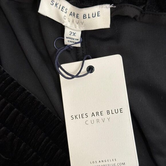 SKIES ARE BLUE ~ Plush Velvet Duster Coat and Jeggings - BLACK! NWT! Size 2X - Picture 12 of 14